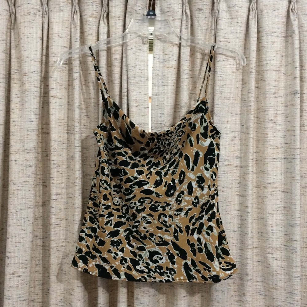 Topshop Cowlneck Animal Print Cami